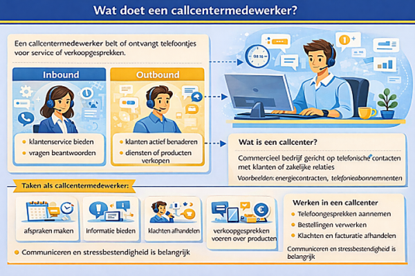 Alles over het beroep callcentermedewerker Wat doet een callcentermedewerker